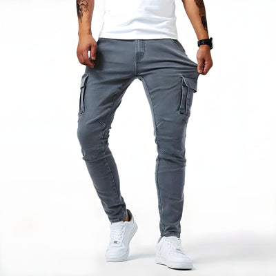 Stretch denim cargo pants