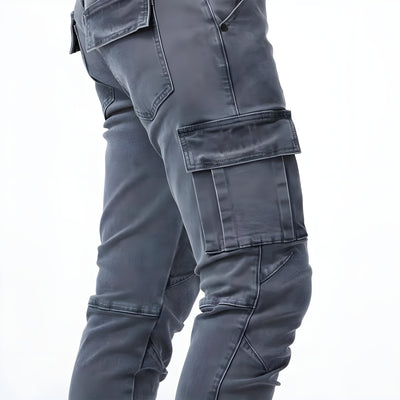 Stretch denim cargo pants