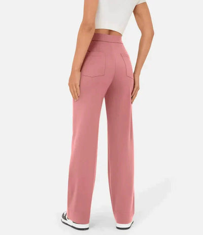 Elastic high-waisted casual pants