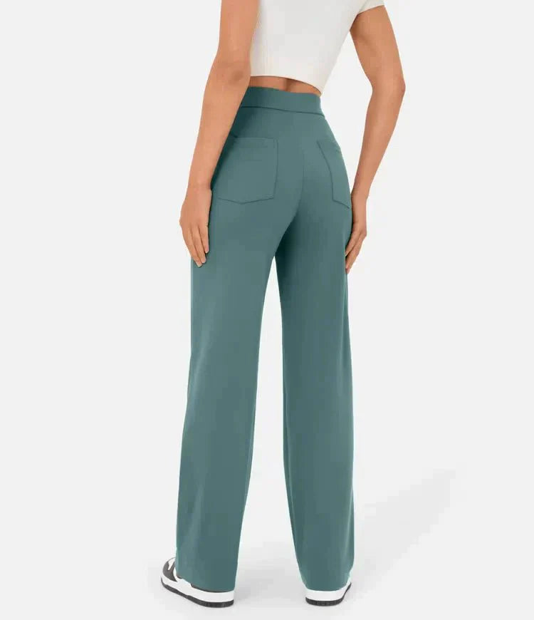 Elastic high-waisted casual pants