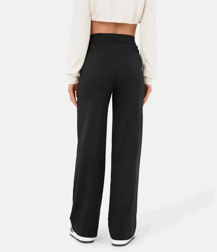 Elastic high-waisted casual pants